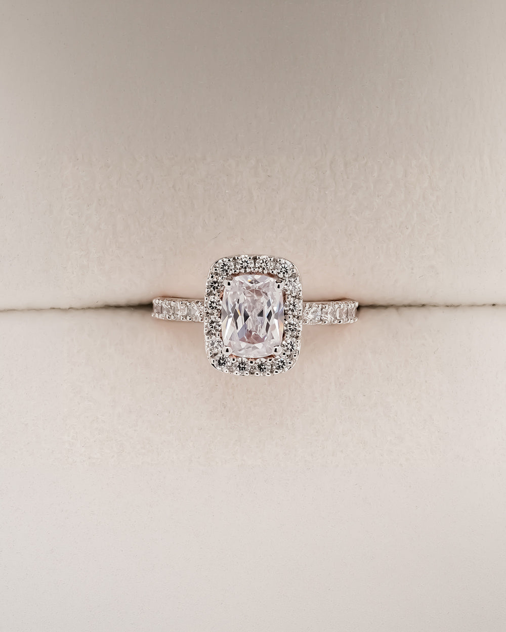 Cushion Halo Engagement Ring, Design code: R48