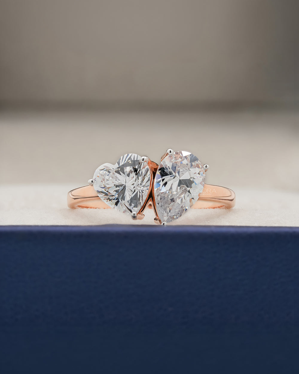 Heart Pear Toi Et Moi Ring, Design code: R76