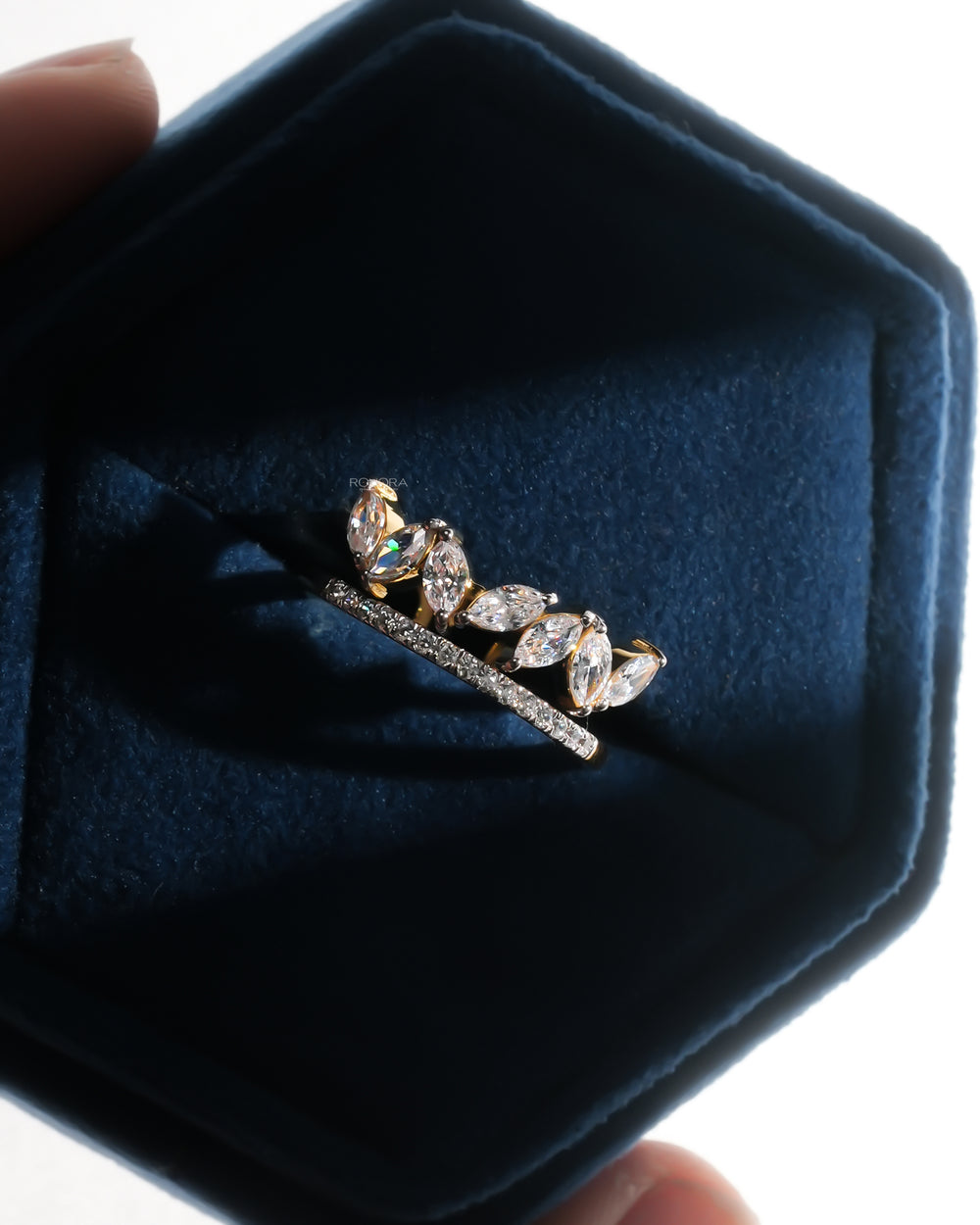 Marquise Leaf Wrap Ring, Design code: R103