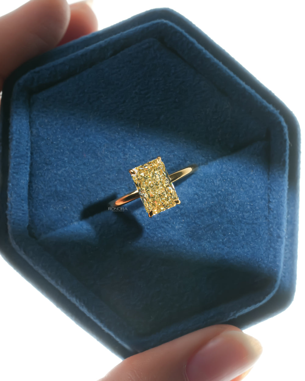 Yellow Radiant Solitaire Ring, Design code: R135