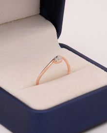 Soline round lab grown diamond solitaire ring in rose gold inside Ronora box
