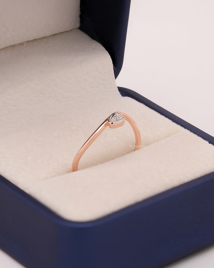 Soline round lab grown diamond solitaire ring in rose gold inside Ronora box