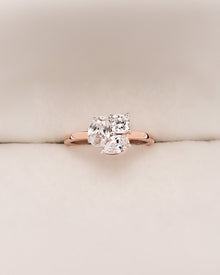 Celestine oval lab grown diamond cluster ring in rose gold inside Ronora box