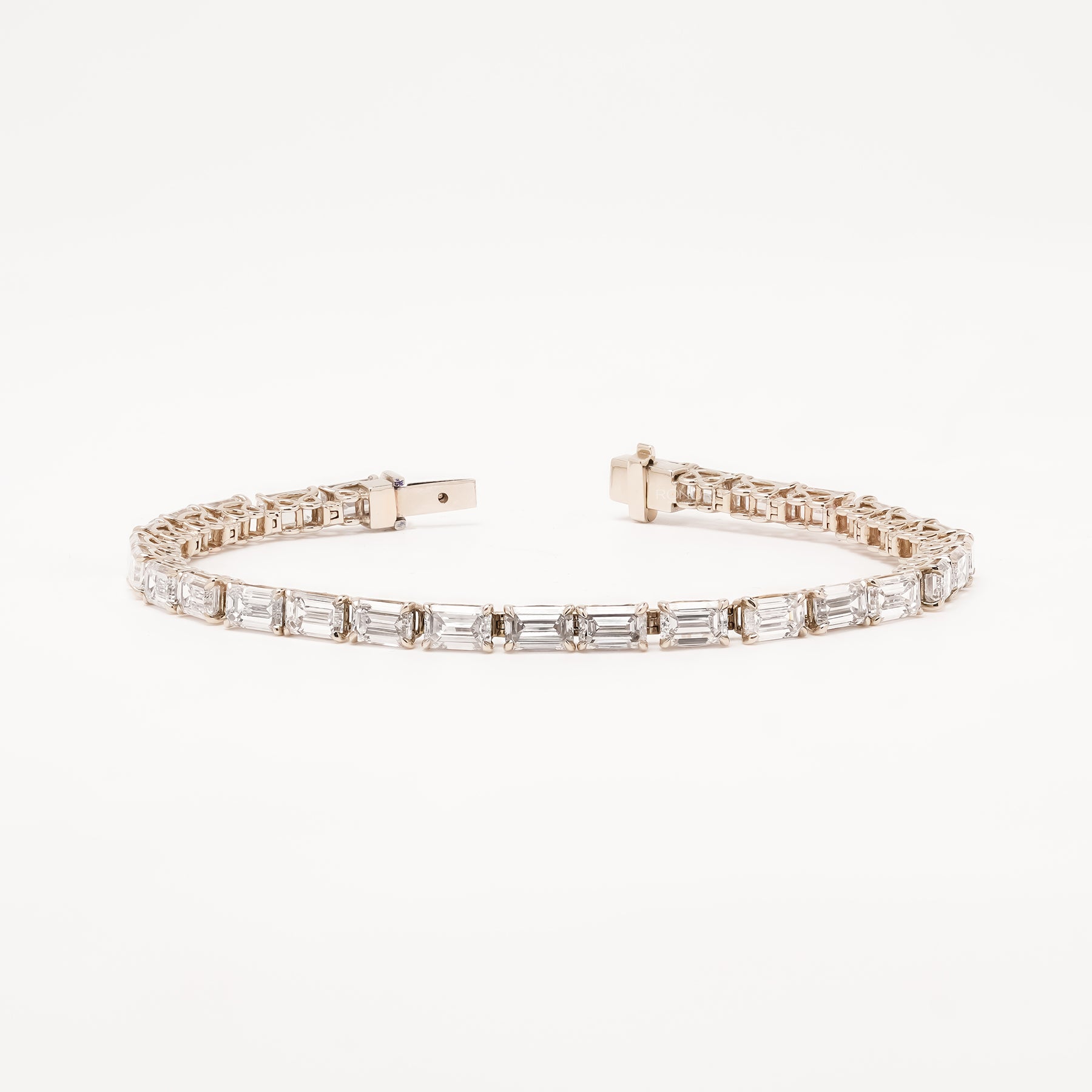Veyra emerald lab grown diamond tennis bracelet on white background