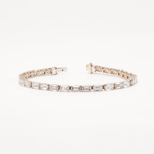 Veyra emerald lab grown diamond tennis bracelet on white background