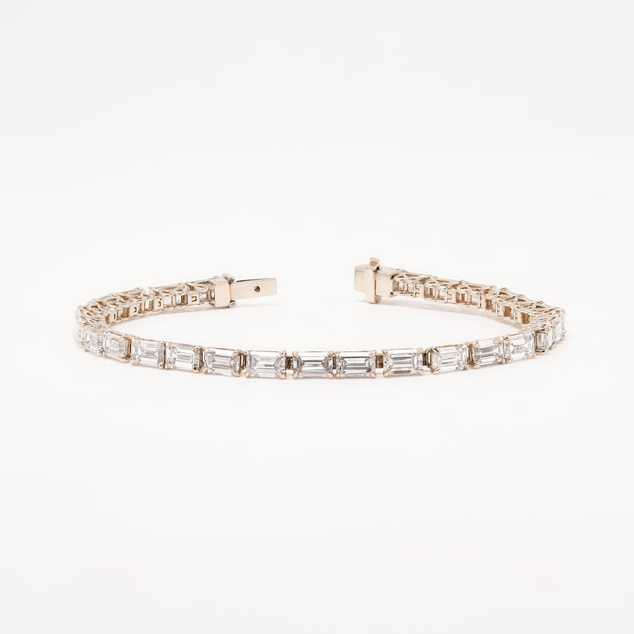 Veyra emerald lab grown diamond tennis bracelet on white background