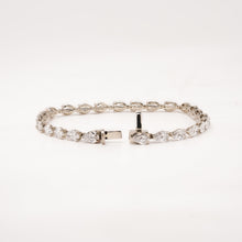 Open pear lab grown diamond tennis bracelet with clasp