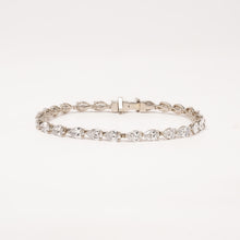 Caliane pear lab grown diamond tennis bracelet on white background