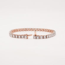 Open round lab grown diamond tennis bracelet with clasp