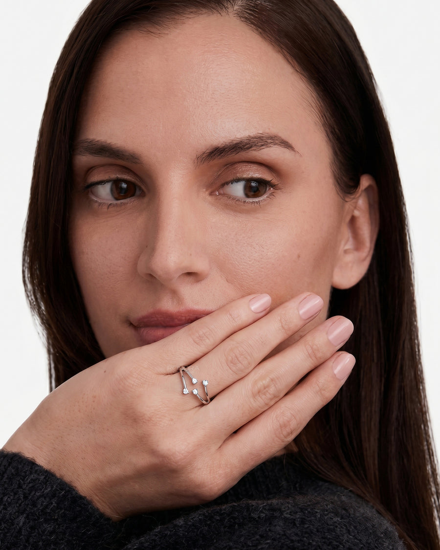 Elara Four-Stone Lab Grown Diamond Bypass Ring