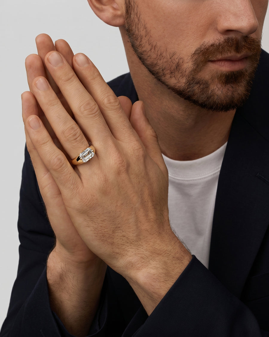 Emerson Emerald Lab Grown Diamond Signet Ring