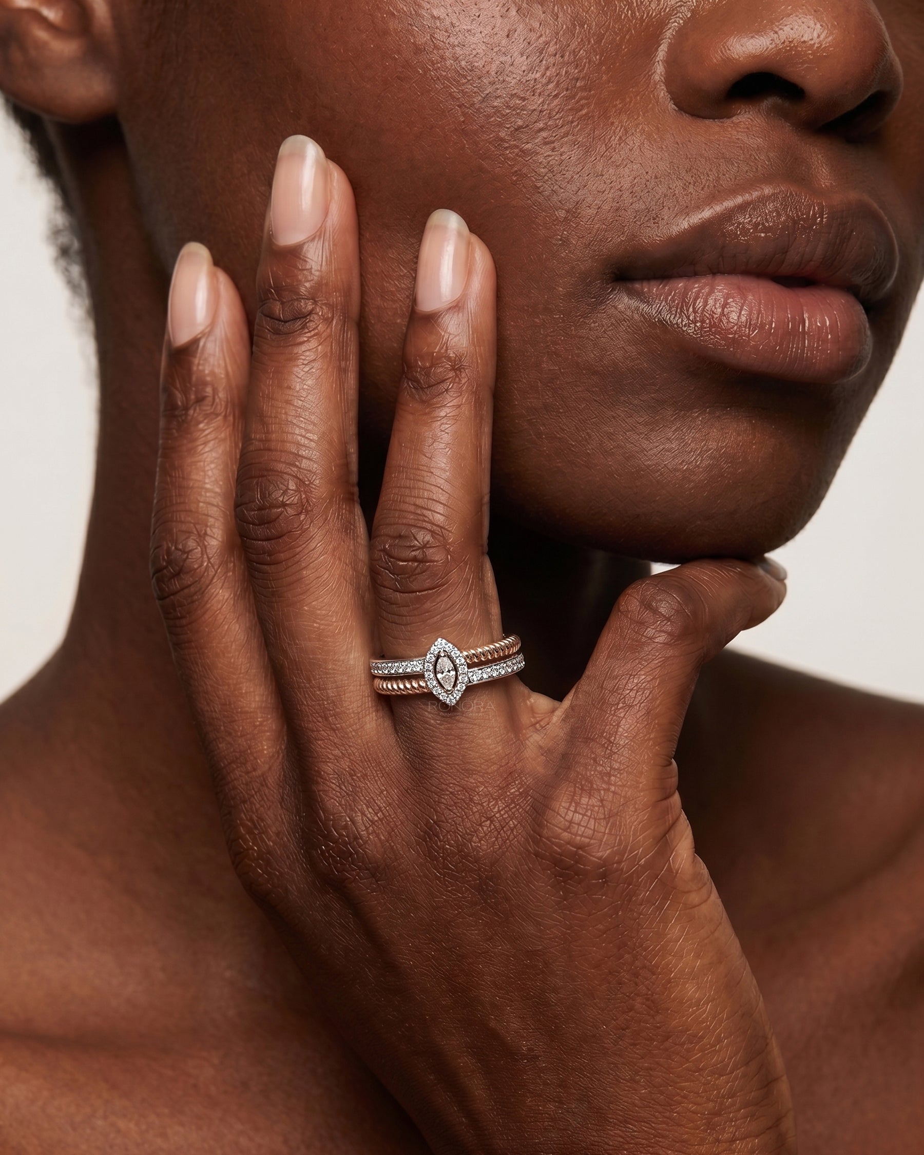 Maris Marquise Lab Grown Diamond Double Pavé Ring