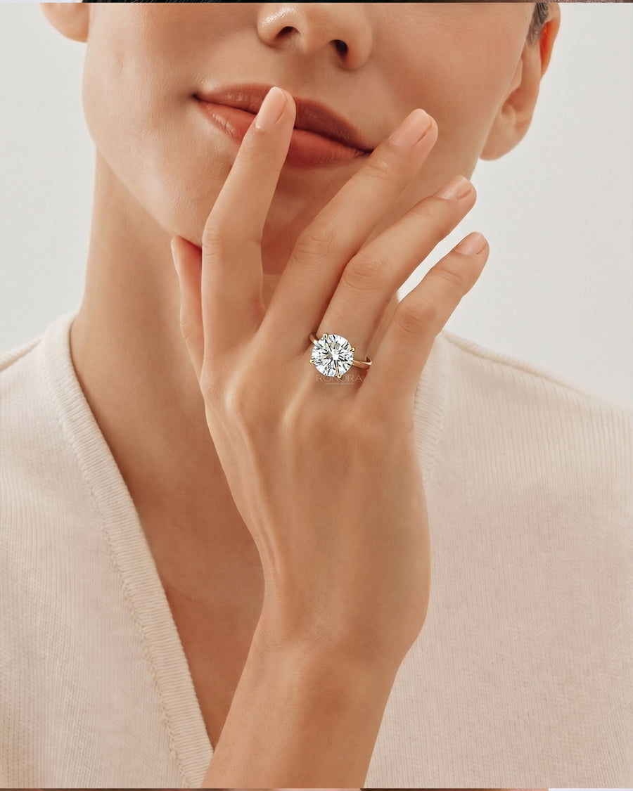 Clarisse Round Moissanite Solitaire Ring