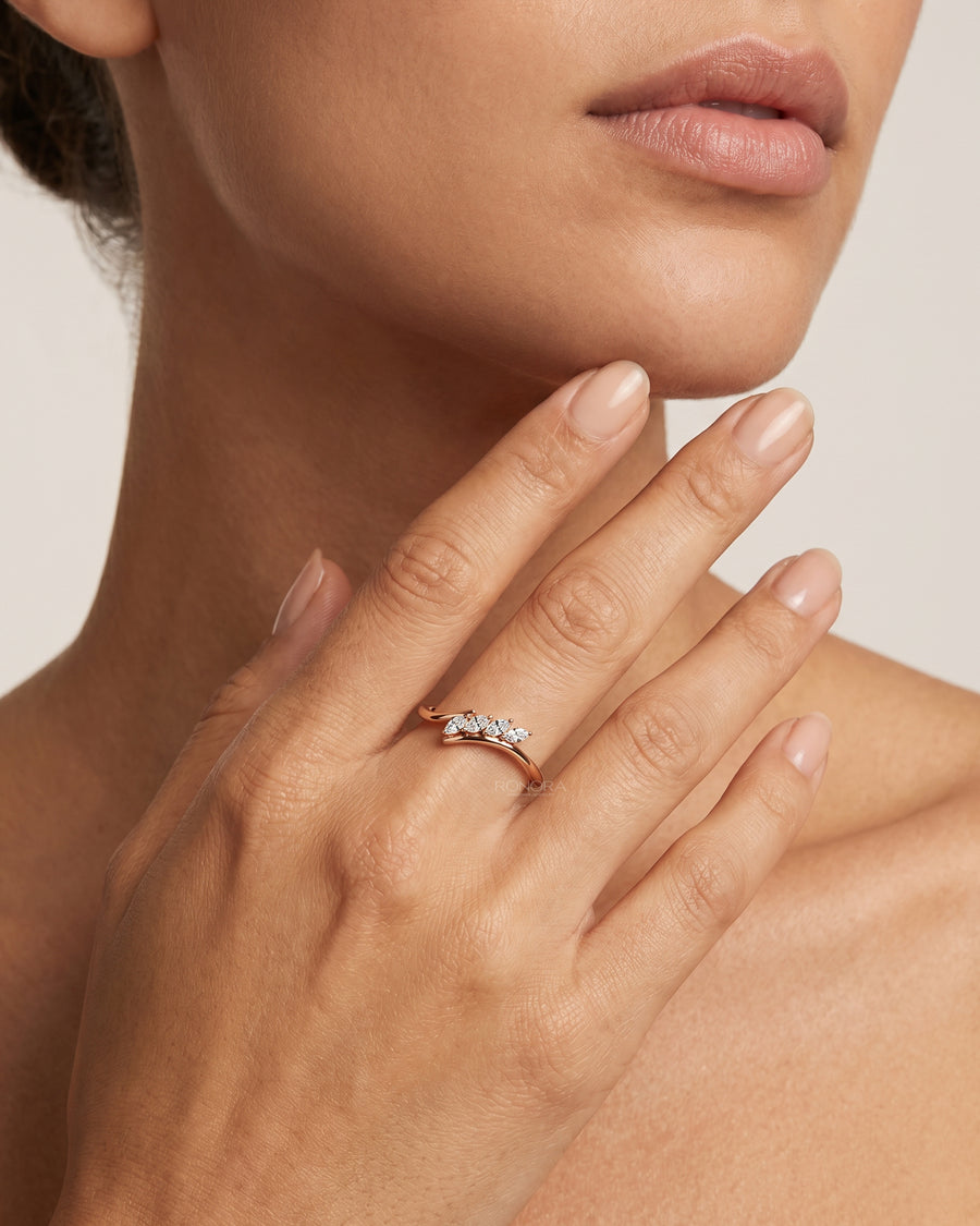 Annelise Marquise Lab Grown Diamond Curved Ring