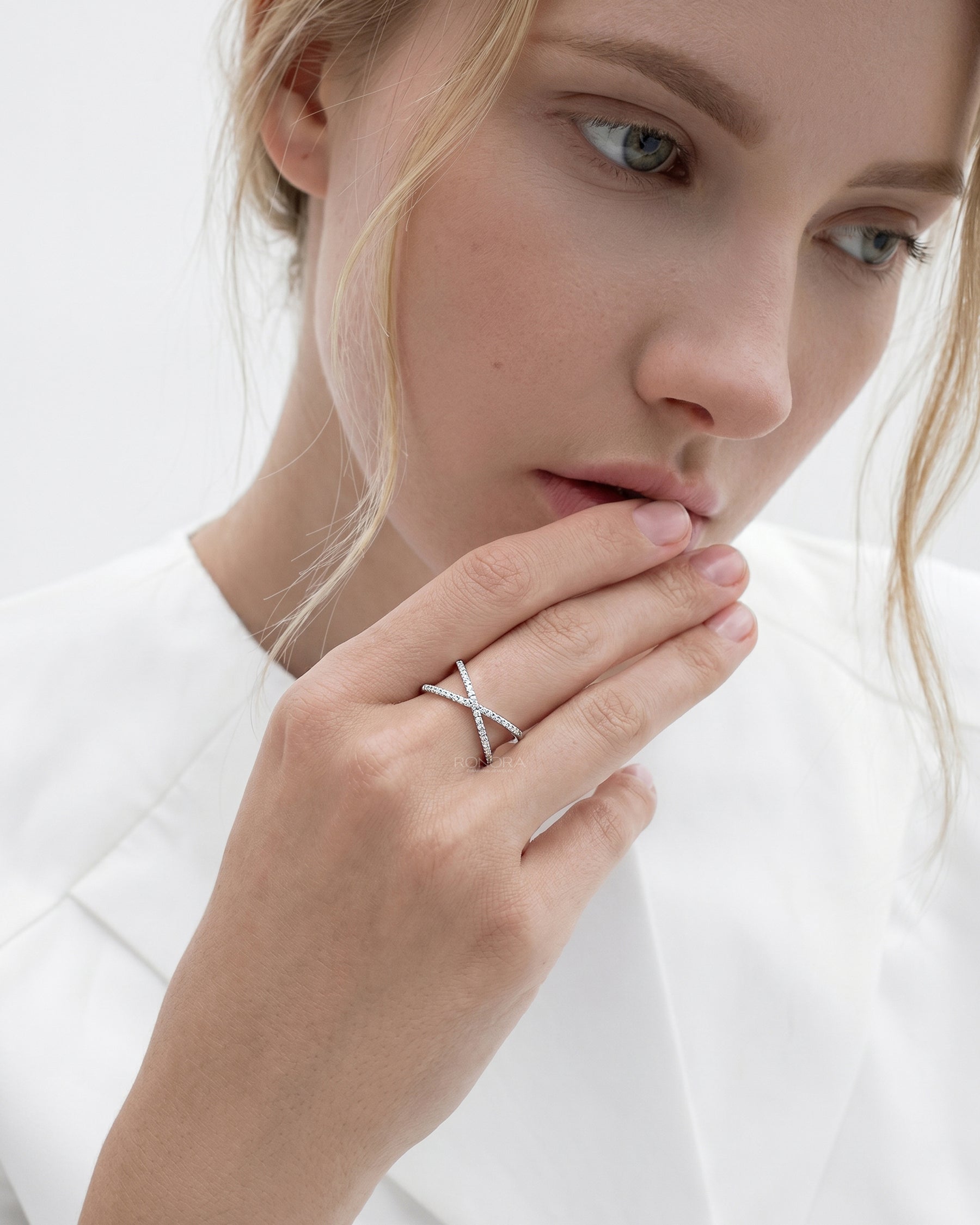 Aurelia White Lab Grown Diamond Crossover Ring