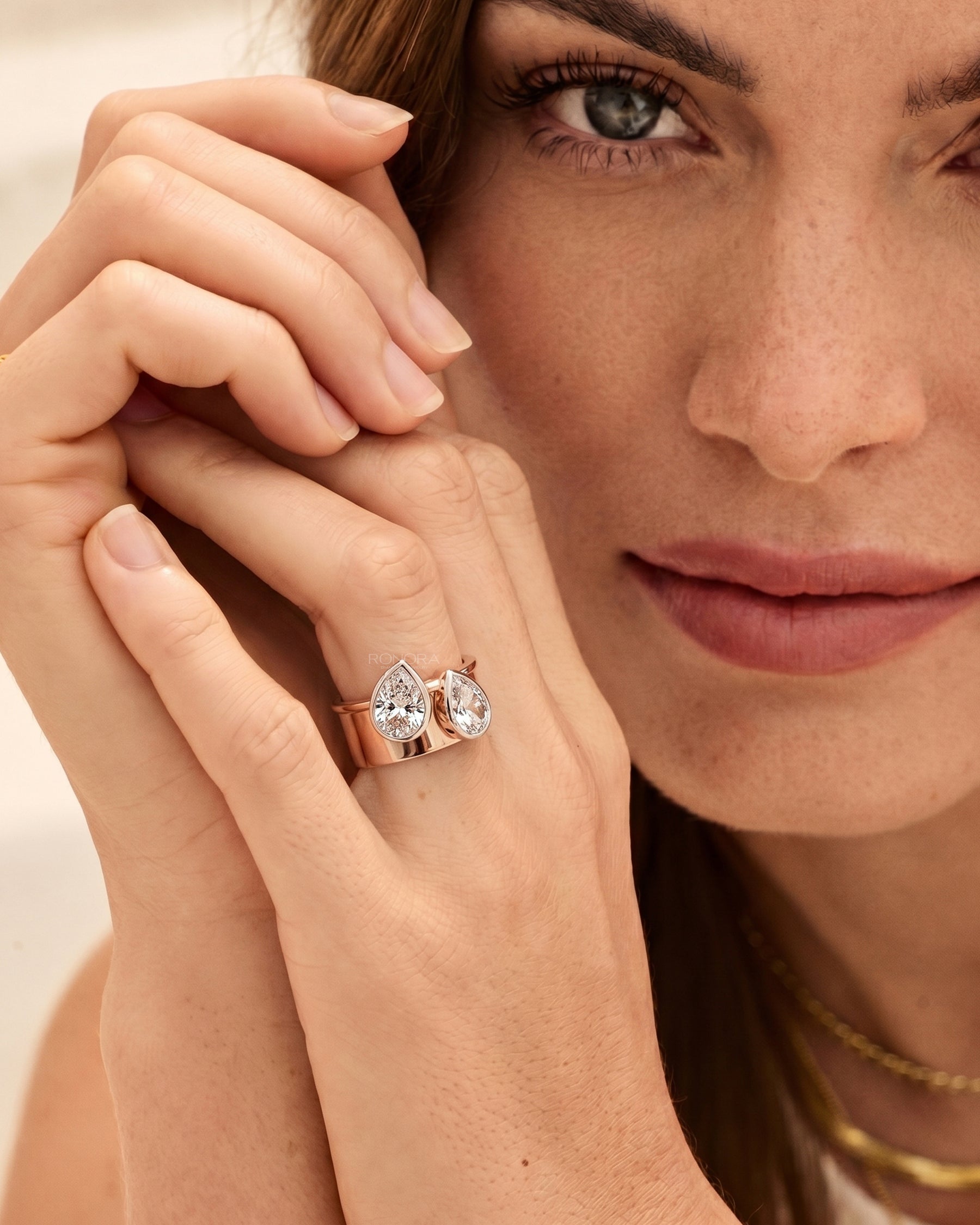 Odessa Pear Lab Grown Diamond Bypass Ring