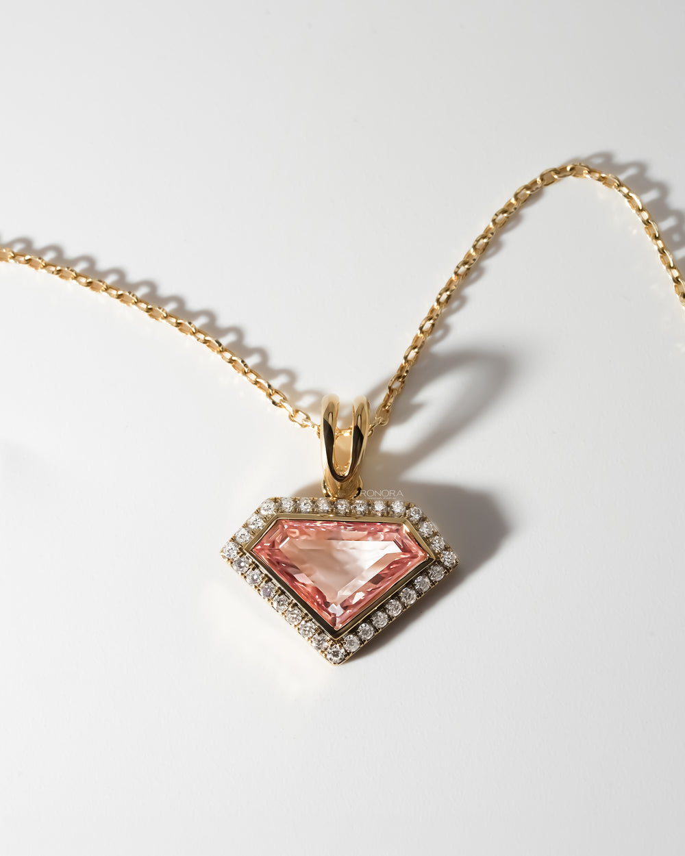 2 Carat Shield Cut Necklace, Design code: RP10