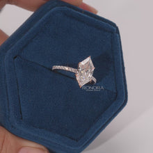 Close-up video of marquise lab grown diamond solitaire ring in white gold