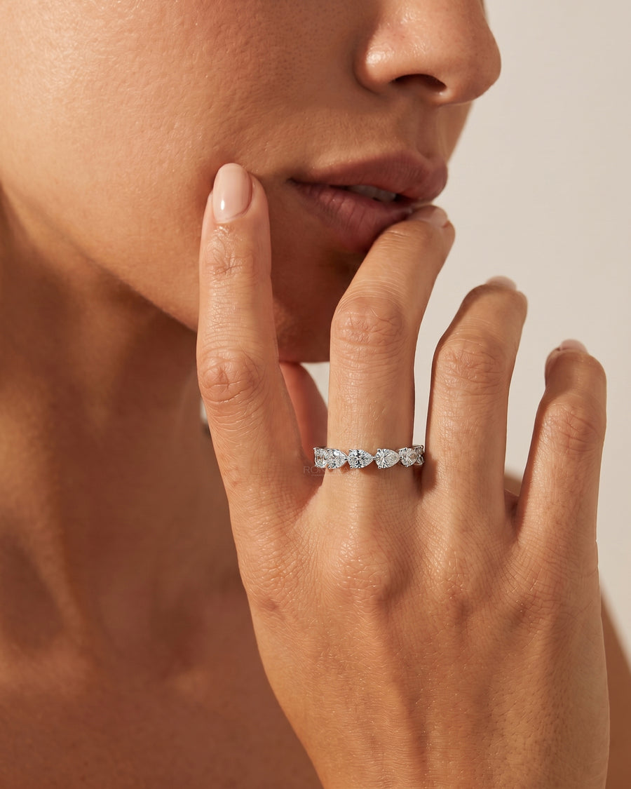 Sylvie Pear Lab Grown Diamond Eternity Band