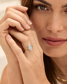 Ronora Noelle Oval Lab Grown Diamond Solitaire Ring worn on hand