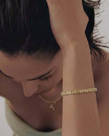 Ronora Soleia Radiant Yellow Lab Grown Diamond Tennis Bracelet worn on wrist